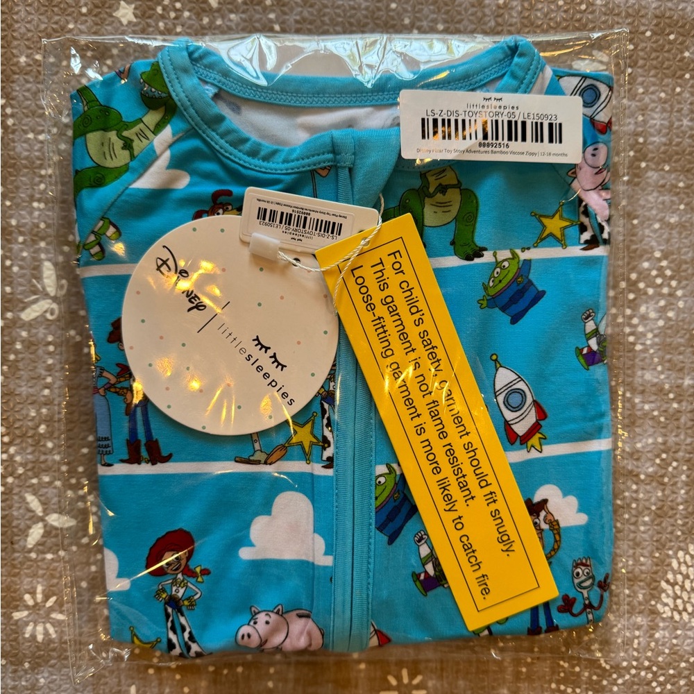 Little Sleepies Disney Pixar Toy Story Adventures Bamboo Viscose Zippy 12-18 mo